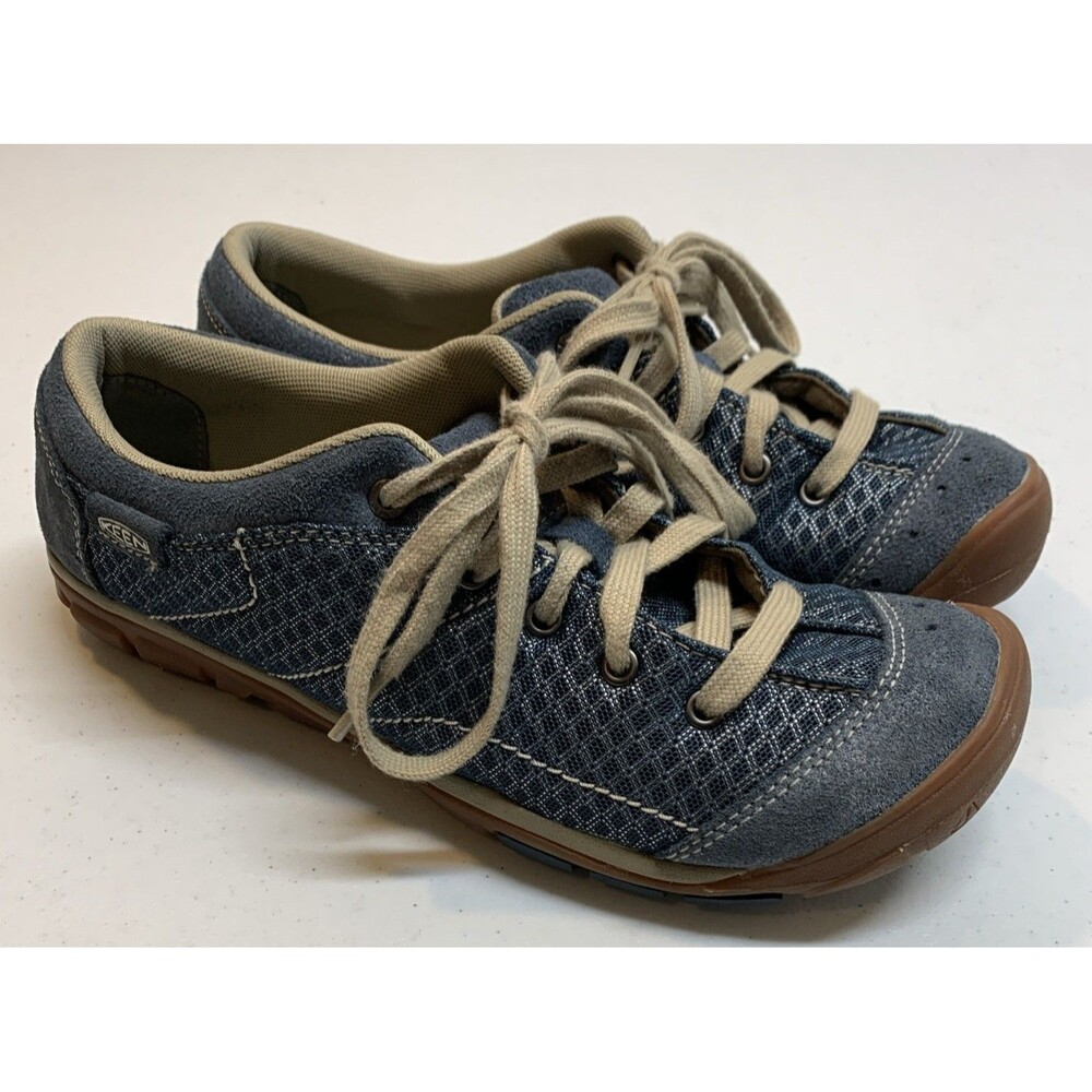 Keen Mercer Womens Blue & Cream Low Top Hiking Shoes Womens 9 1012359
